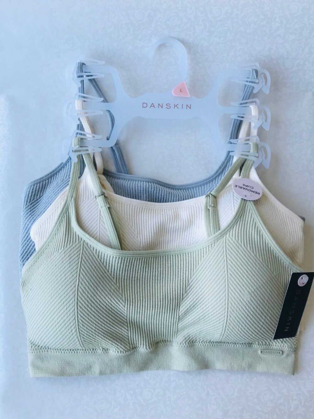 Danskin  Intimates  All day Comfort BRAS, Removable Pads,  Size  : L
